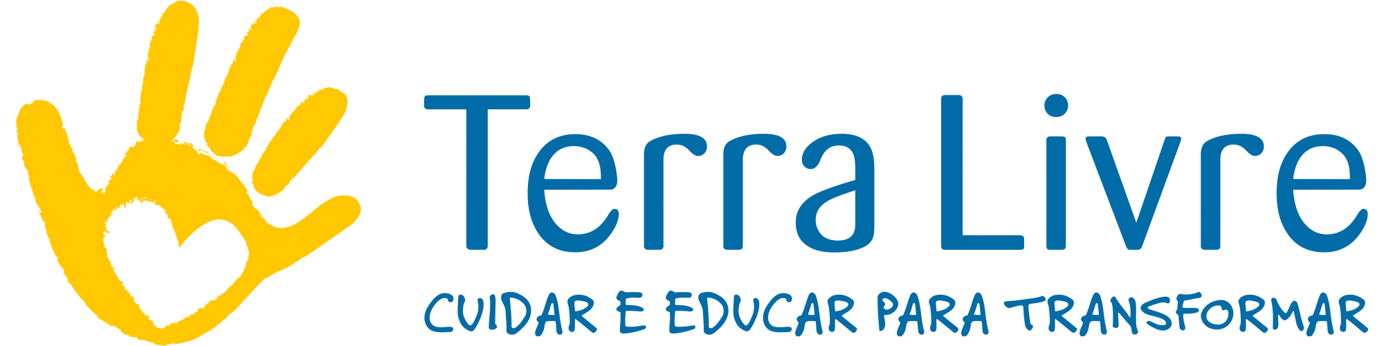 logomarca Terra Livre horizontal colorida com icone, texto e tagline